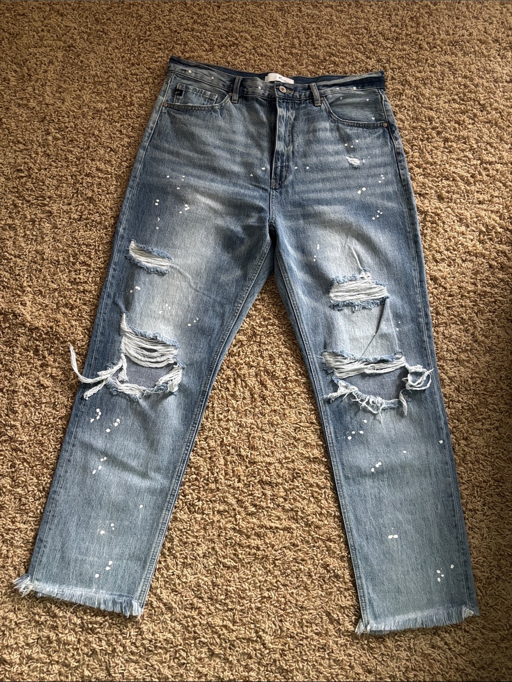 Kancan Women’s Distressed Light Blue Ripped Jeans